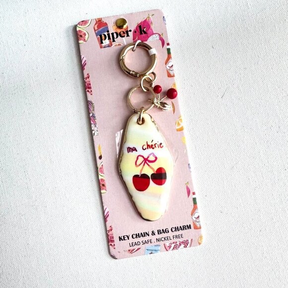 Piper K Cherry Print Keychain - Picture 2 of 6